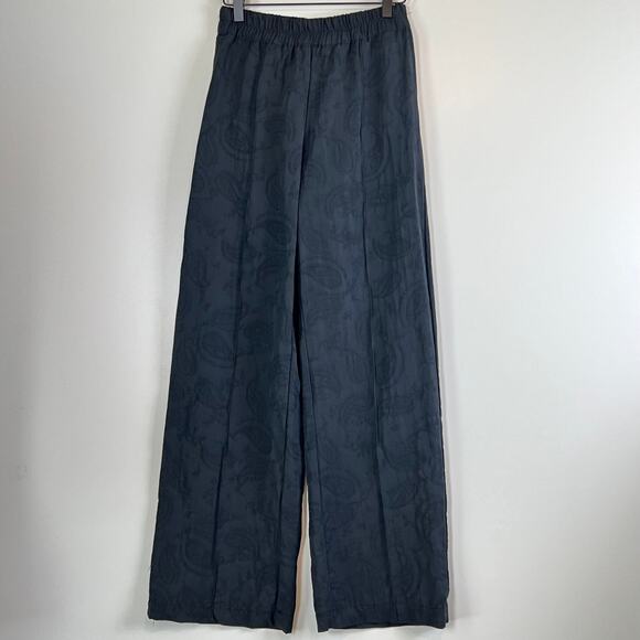 Zara Pants - Women's Zara Casual Wrinkled High Elastic Waist Wide Leg Pleated Pants